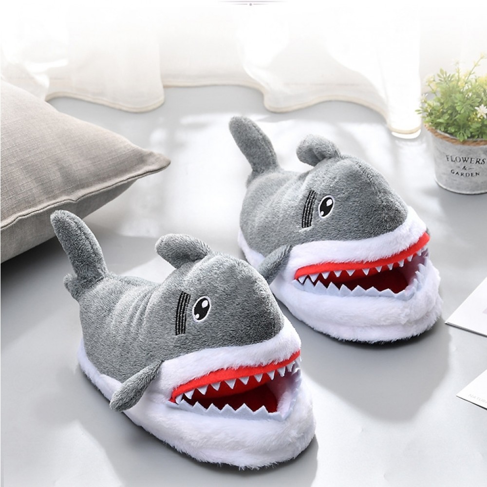 Shark Animal Slippers for Adults Grey Cartoon Slippers