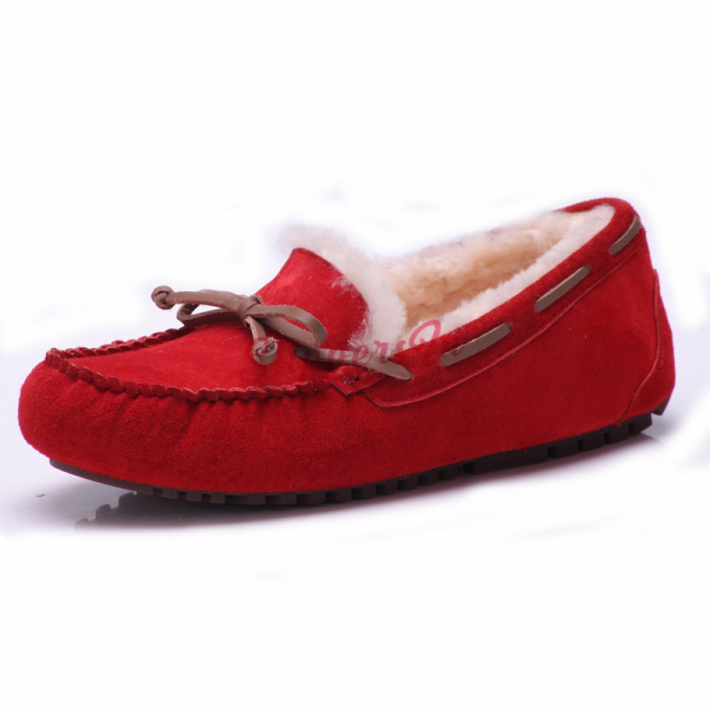 red moccasin slippers