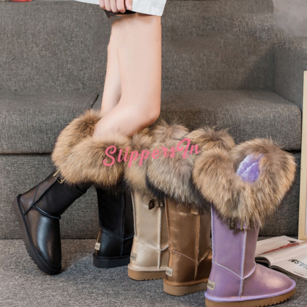 wide calf fuzzy boots