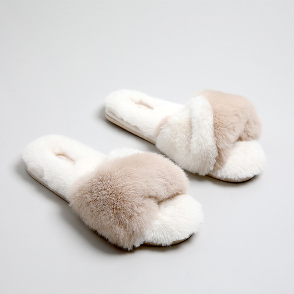sheepskin open toe slippers