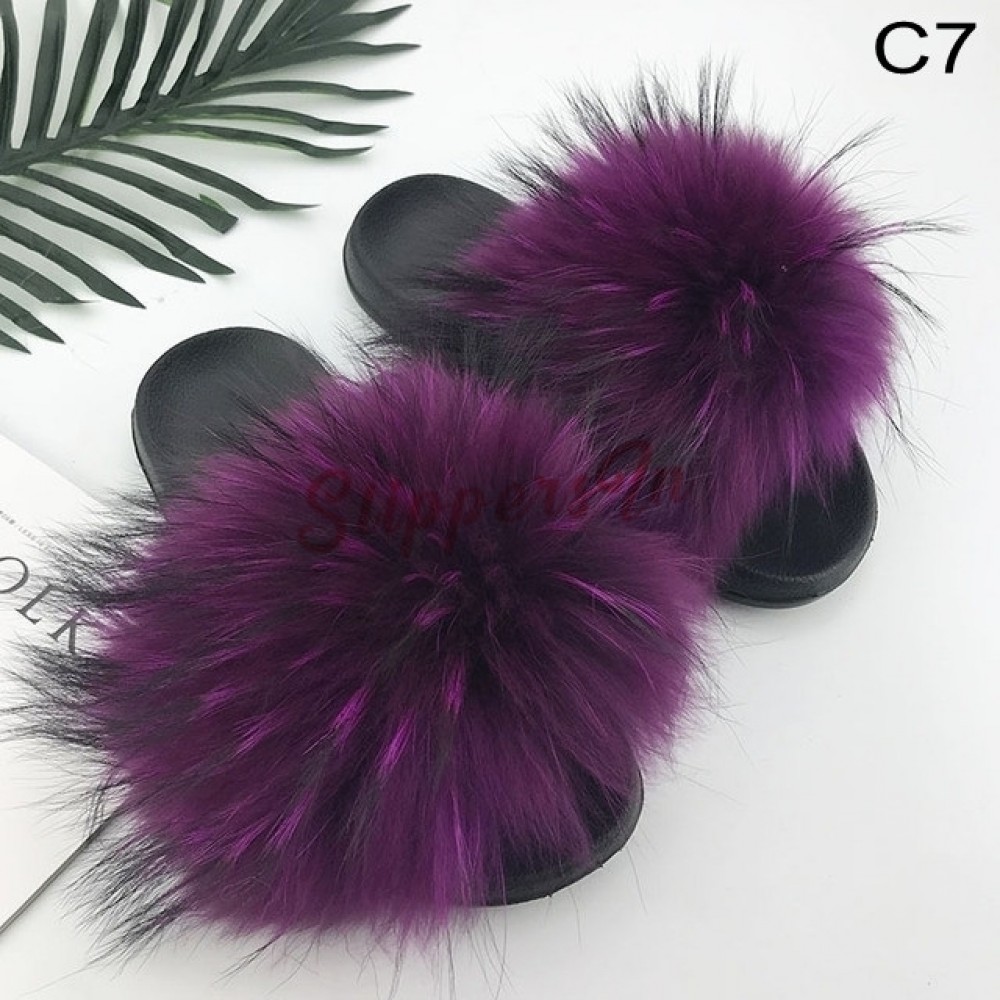 purple fluffy slides