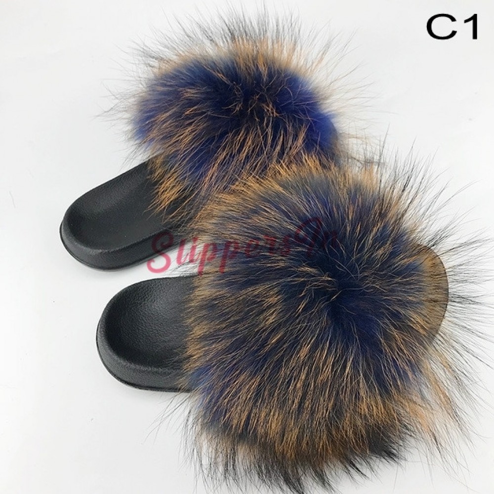 fox fur sandals