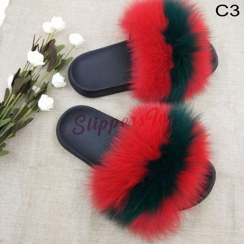 furry slides shoes