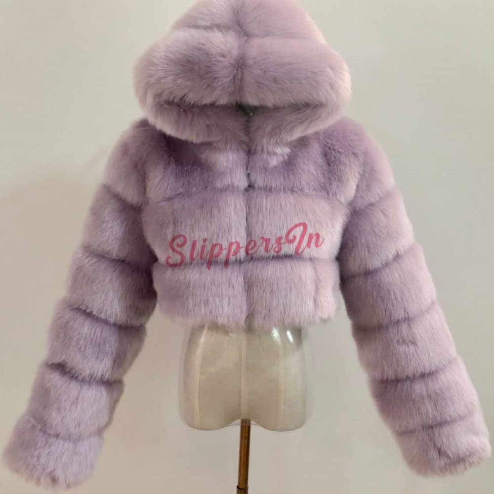 cropped fluffy jacket