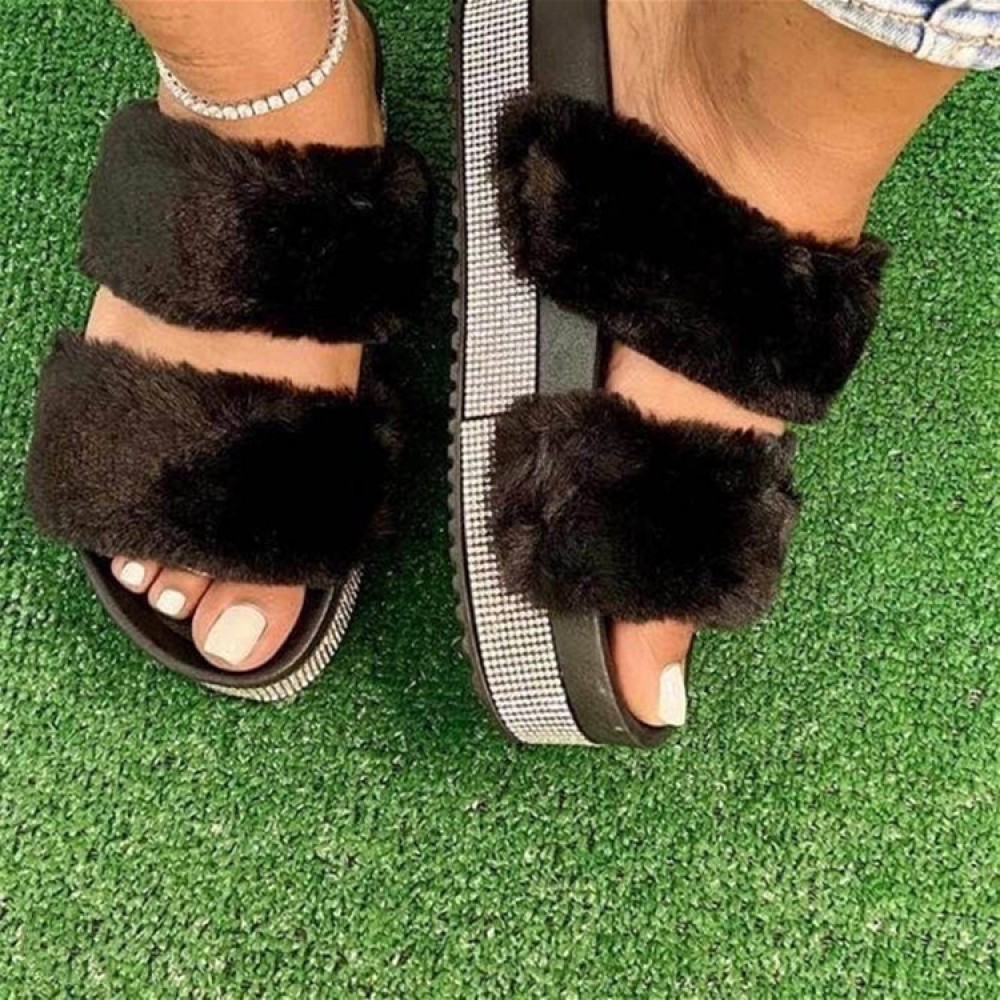 fuzzy sandal slippers