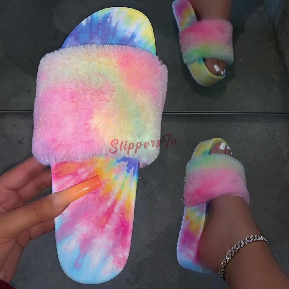 tie dye house slippers