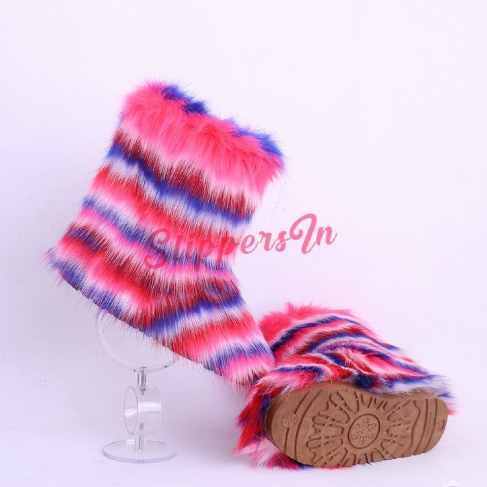 Fluffy Faux Fur Boots for Girls Kids 