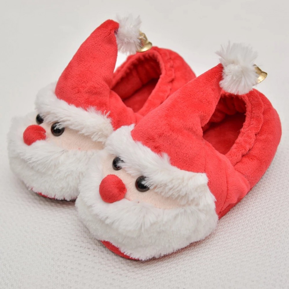 Kids Christmas Slippers Closed Back Fuzzy House Shoes