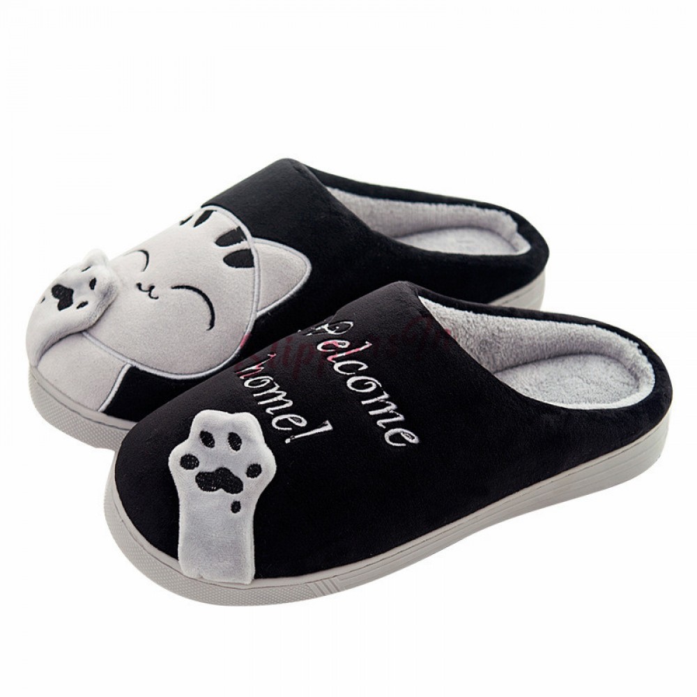 Men s Cat Scuff Slippers  Couple Hoodback House Slippers 